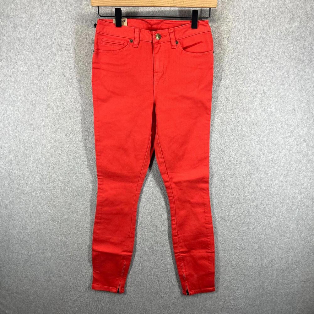 Ksubi Jeans Womens 25 Lobster Orange Spray On Smoke Denim Skinny Ankle Crop Leg